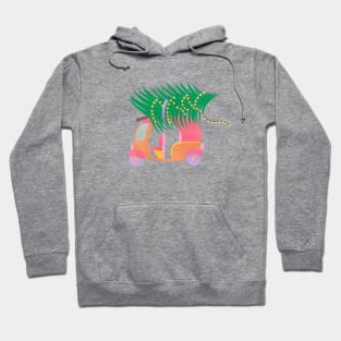 Pink Christmas rickshaw Hoodie